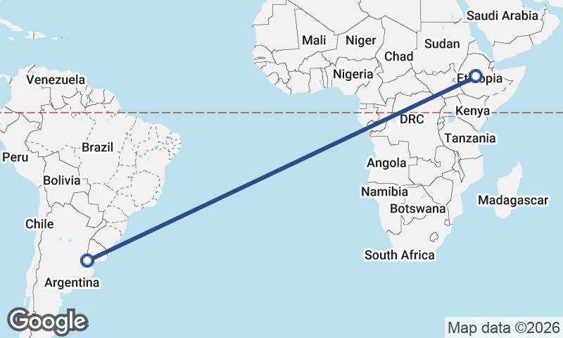 Addis Ababa to Buenos Aires