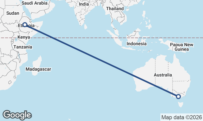 Addis Ababa to Melbourne