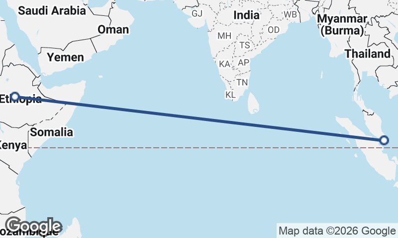 Addis Ababa to Singapore