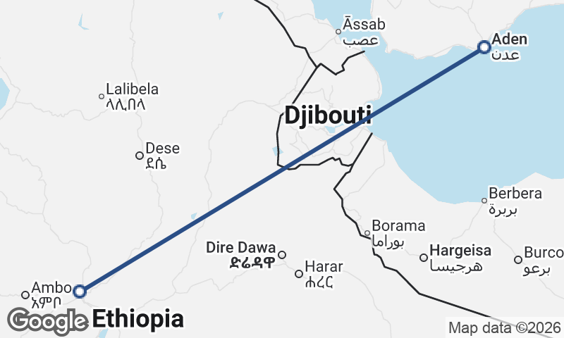 Addis Ababa to Aden