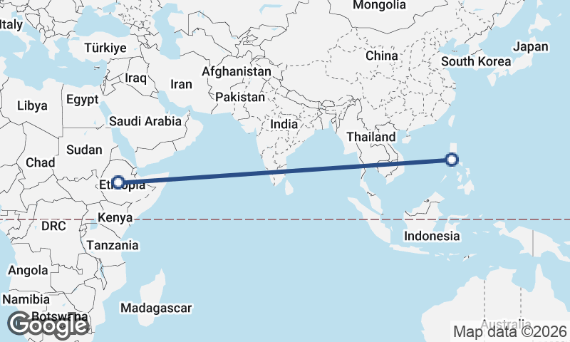 Addis Ababa to Manila