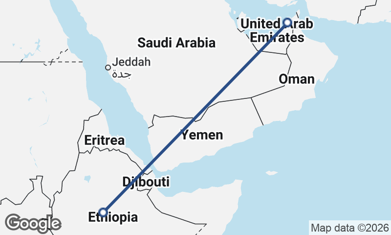 Addis Ababa to Dubai