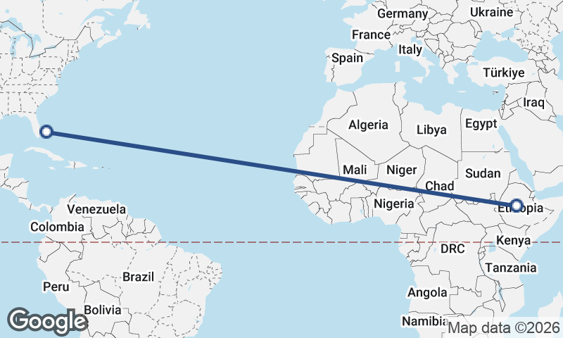 Addis Ababa to Freeport City