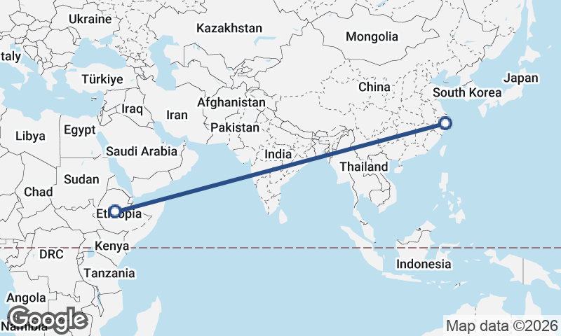 Addis Ababa to Ningbo