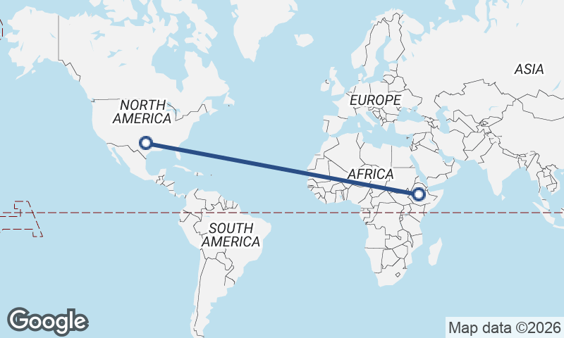 Addis Ababa to Fort Worth