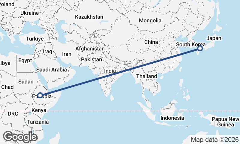Addis Ababa to Hiroshima
