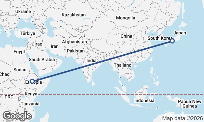Addis Ababa to Kōbe