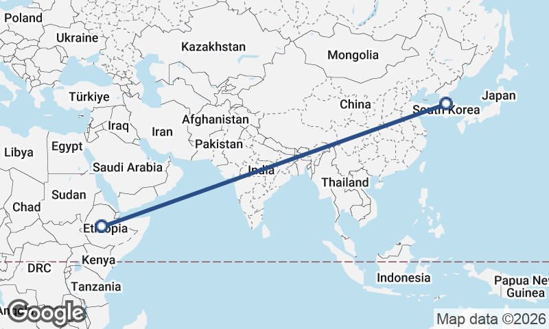 Addis Ababa to Seoul