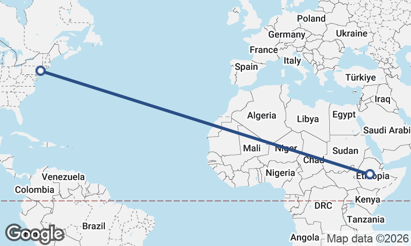 Addis Ababa to New York