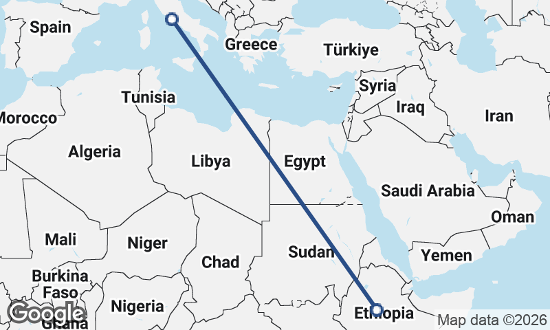 Addis Ababa to Rome