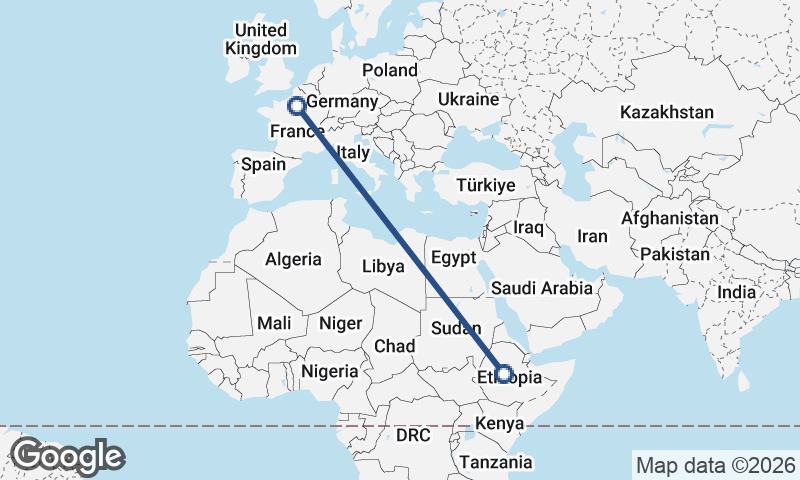 Addis Ababa to Paris