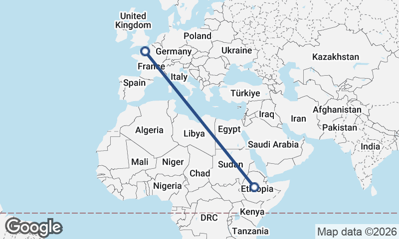 Addis Ababa to Le Havre