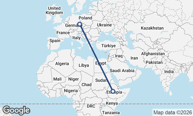 Addis Ababa to Prague
