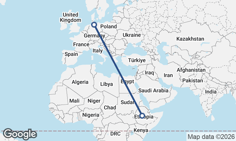 Addis Ababa to Hamburg
