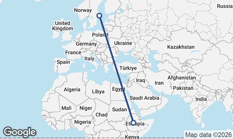 Addis Ababa to Stockholm