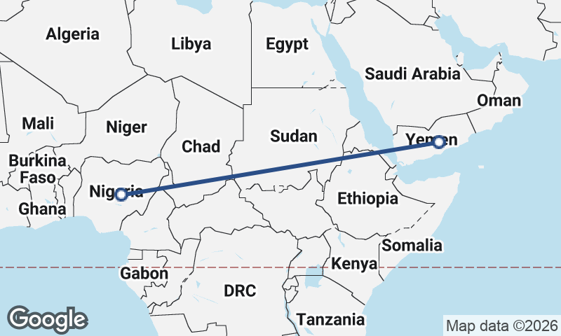 Nigeria to Yemen