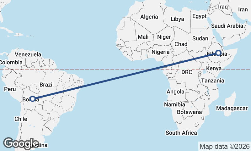 Ethiopia to Bolivia