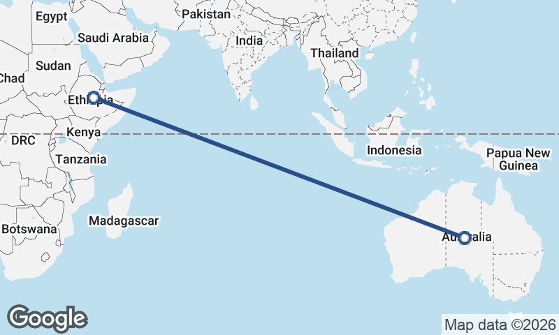Ethiopia to Australia