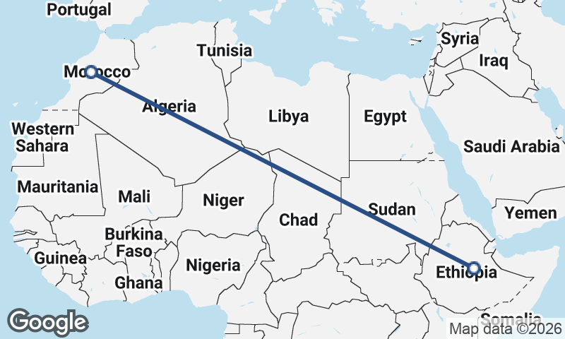 Ethiopia to Morocco