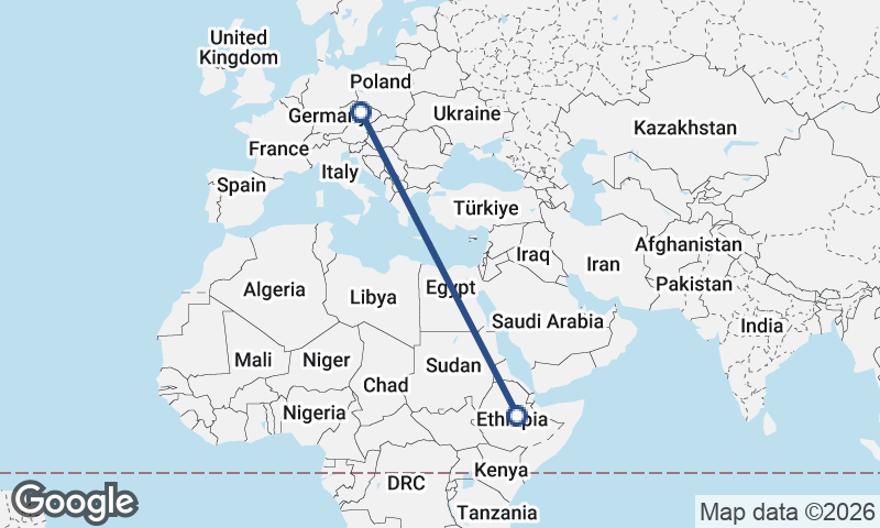 Ethiopia to Czech Republic