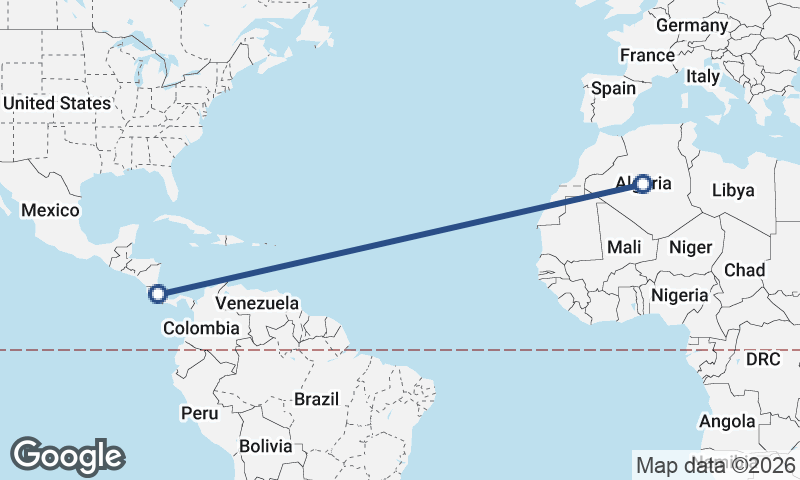 Costa Rica to Algeria