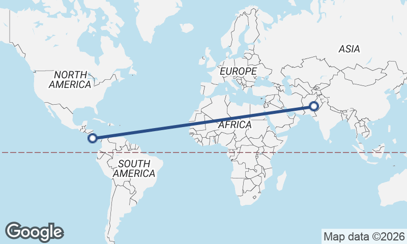 Costa Rica to Pakistan