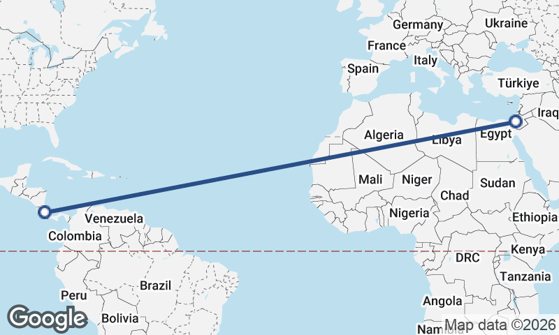 Costa Rica to Israel