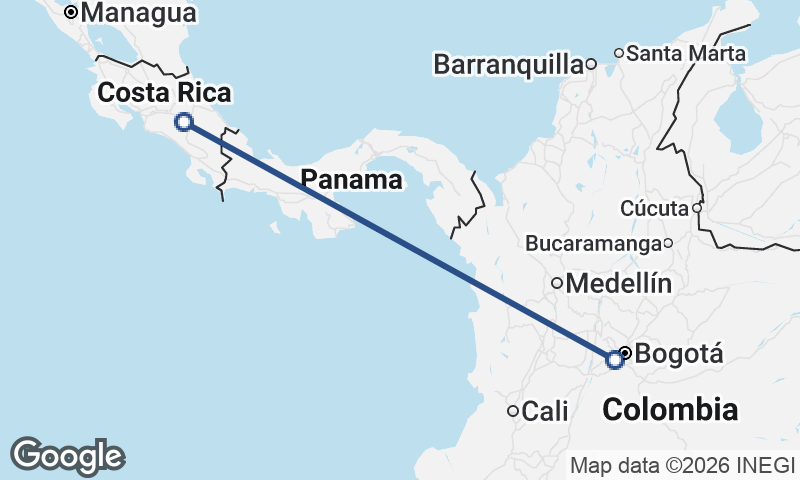 Costa Rica to Colombia