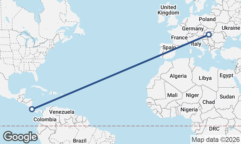 Costa Rica to Hungary