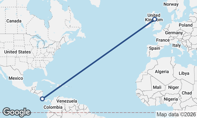 Costa Rica to United Kingdom