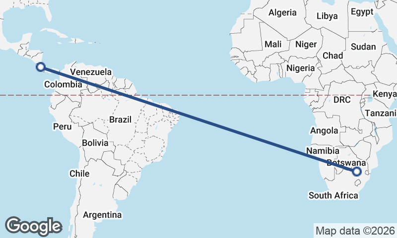 San José to Johannesburg