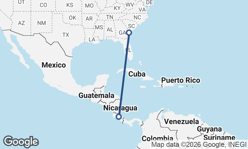 San José to Savannah