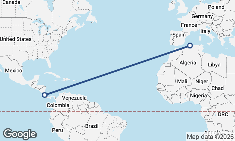 San José to Algiers