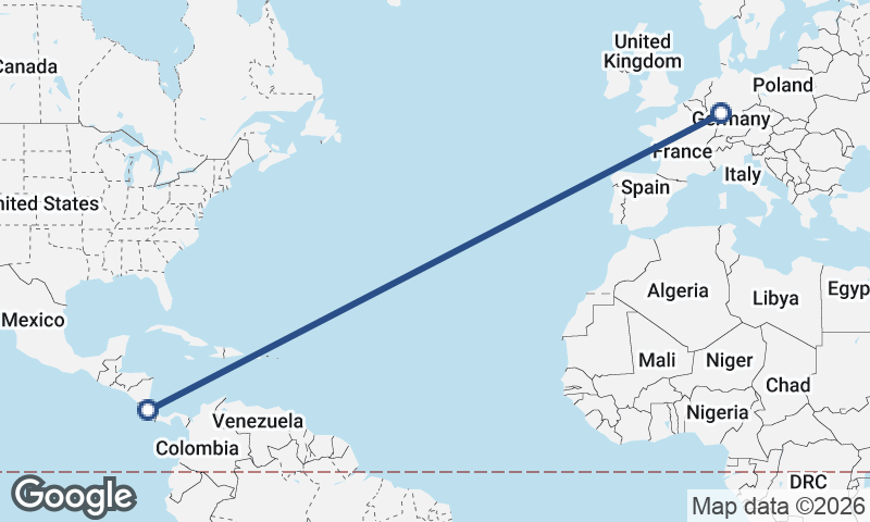 San José to Frankfurt