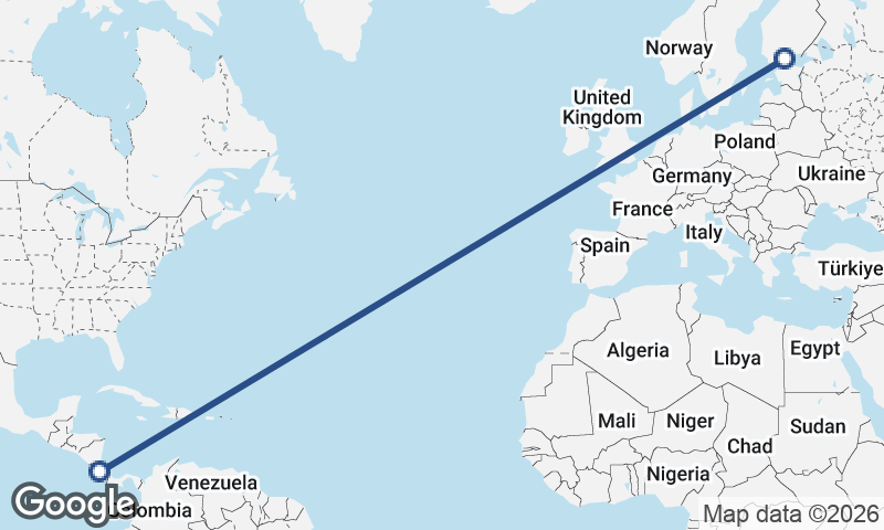 San José to Helsinki